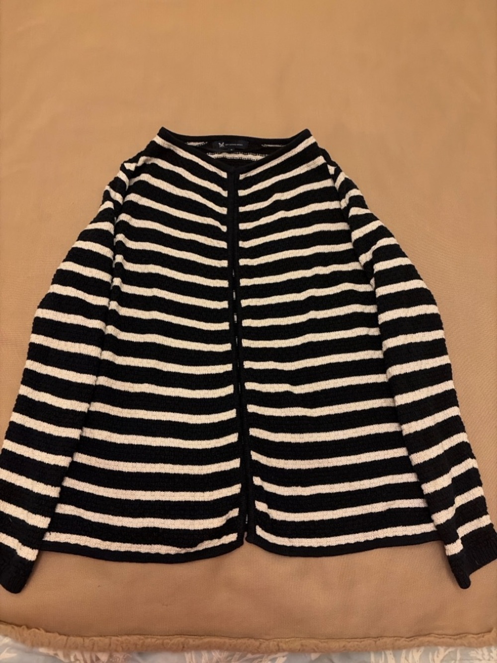 Crew Clothing Company Navy White Striped Cotton Cardigan Sweater WJ004 Womens S